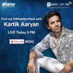 Kartik Aaryan Instagram - Excited to chat wid u guys today ❤️❤️❤️ #WooLetsTalk Dating Masterclass beam at 6PM on #WhatMenWant @LiveOnfame @WooApp
