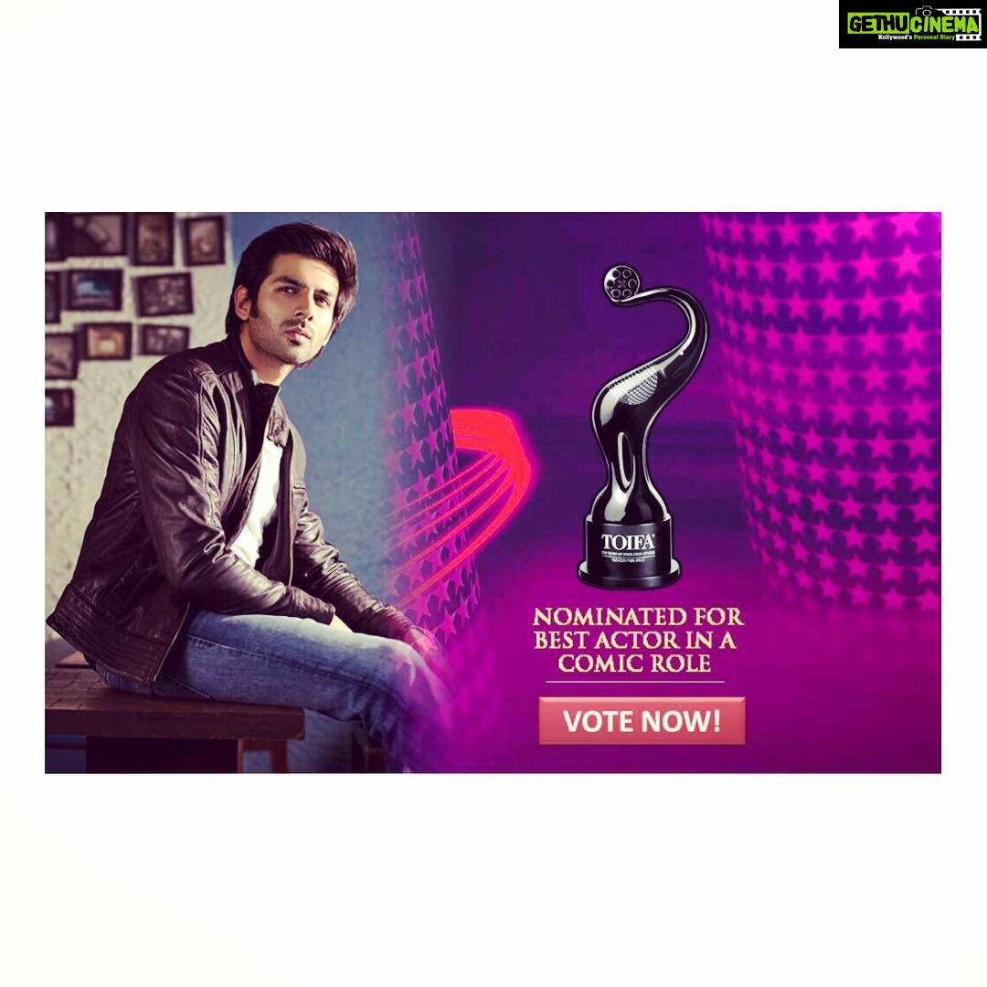 Kartik Aaryan Instagram - Ab Vote Chahiye Netaji ko 😜 Thank you #Toifa for the Nomination :) See u in DUBAI Link on the left corner of the profile 👀