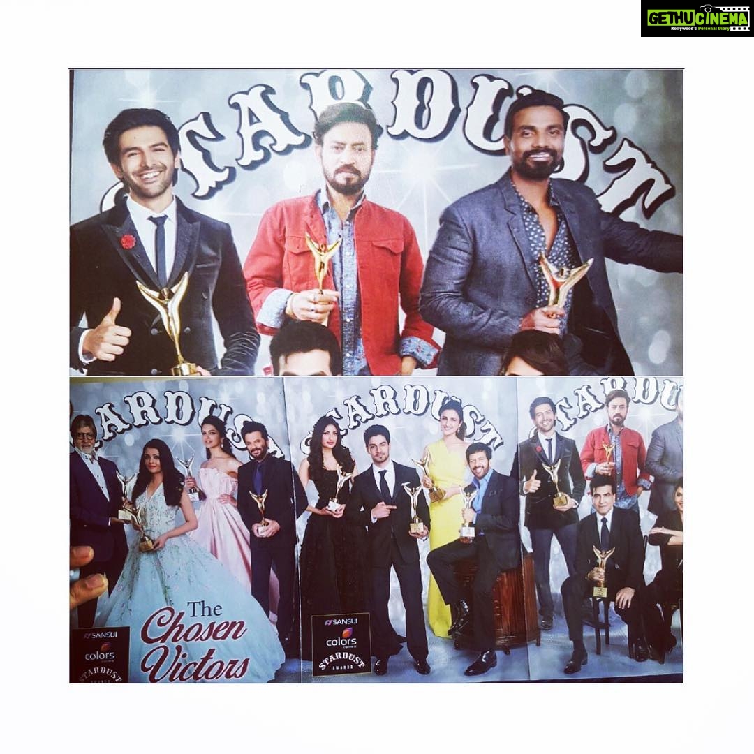 Kartik Aaryan Instagram - THE CHOSEN VICTORS 🏆 Feels great to share space on d cover of #Stardust magazine wid my favourites :))