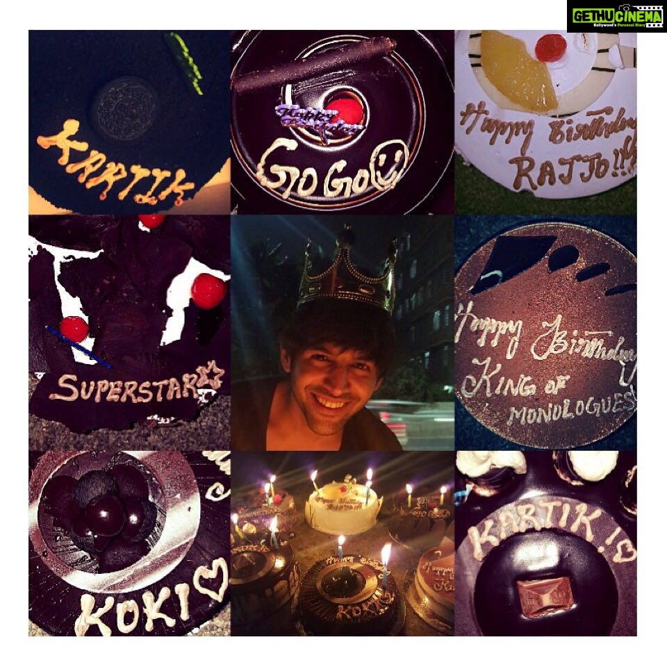 Kartik Aaryan Instagram - Thanx for all the wishes , cakes and collages and making my birthday extra special :)) Will be posting a few of them heređź‘€