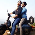 Kartik Aaryan Instagram - When the brothers were fat 🐘🐘 #throwback #brothers #for #life #scooter #bajaj #borntoride #diet #lean #fit #fitness #sidetyre #getfit #rain #travel #bro #lonavala #mumbai #scooters #overweight #karanarjun