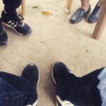 Kartik Aaryan Instagram – Early morning discussions. #shoot  #delhi #shoes #underthetable #downtoearth