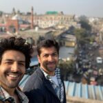 Kartik Aaryan Instagram - Lovely working with The Ro One 🎥 #Shehzada 👑 Delhi, India