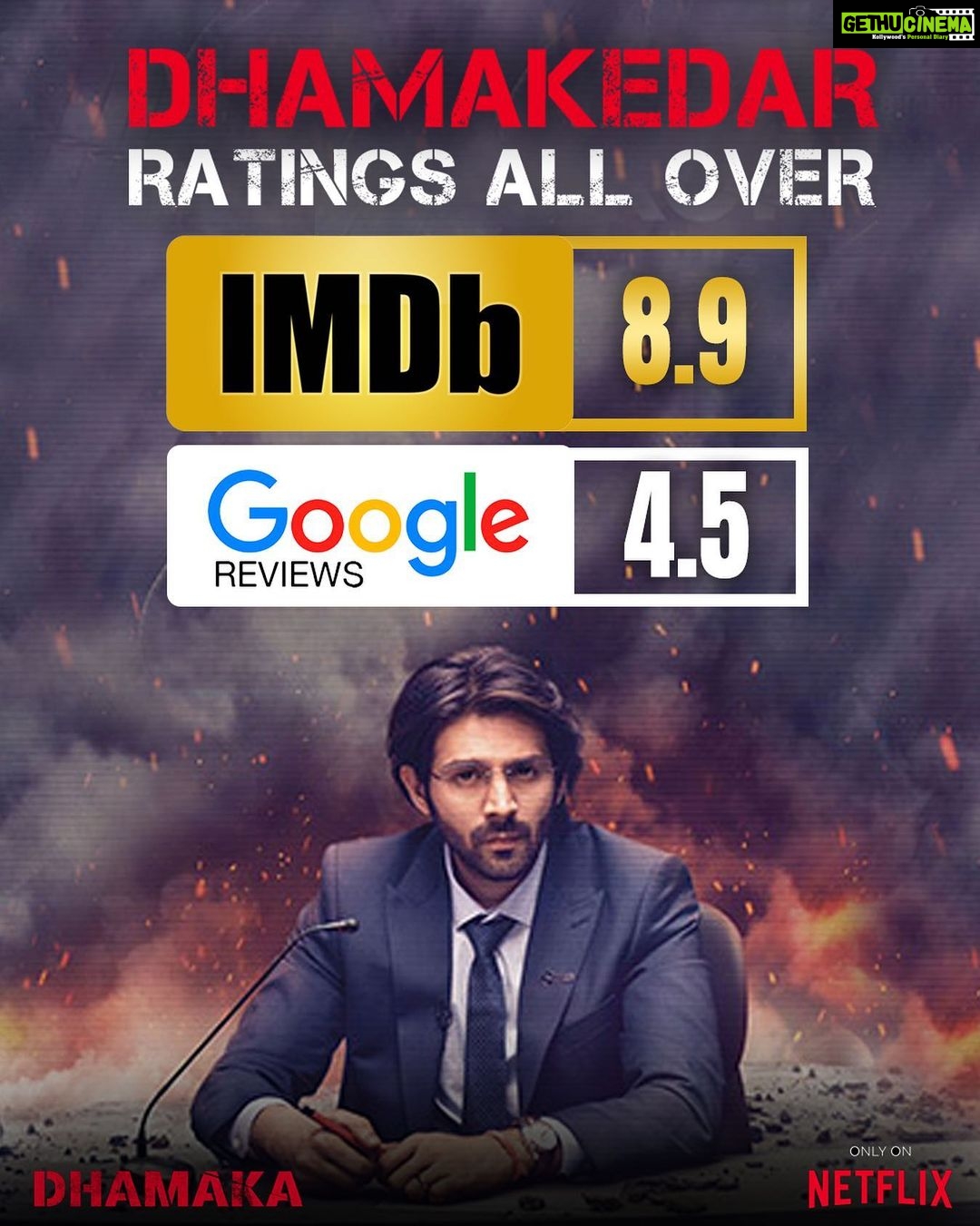 Kartik Aaryan Instagram - Thank you for a Dhamaka -daar response 🔥 Humbled 🙏🏻