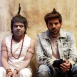 Kartik Aaryan Instagram – Chote Pandit aur Meri taraf se 
Happy Holi 🙏🏽
Pani se bachke rehna iss saal 👻
#Bhoolbhulaiyaa2