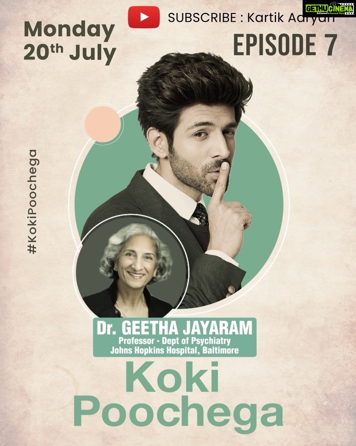 Kartik Aaryan Instagram - Dikhti nahi, aur bohot tezi se badh rahi hain - Virus se kam nahi hai Mental illnesses ! #KokiPoochega 🤫 Mein Next Psychiatry ki SuperWoman - Dr Geetha Jayaram💪🏻 @srujanproject