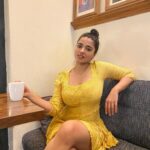 Ketika Sharma Instagram - Cafes and coffees make me a happy girl ☕️ 📷- @shazzalamphotography 🙃 #yellow #skaterdress #mood #coffeelover #coffee #is #life #goodvibes #grateful #loveandlight