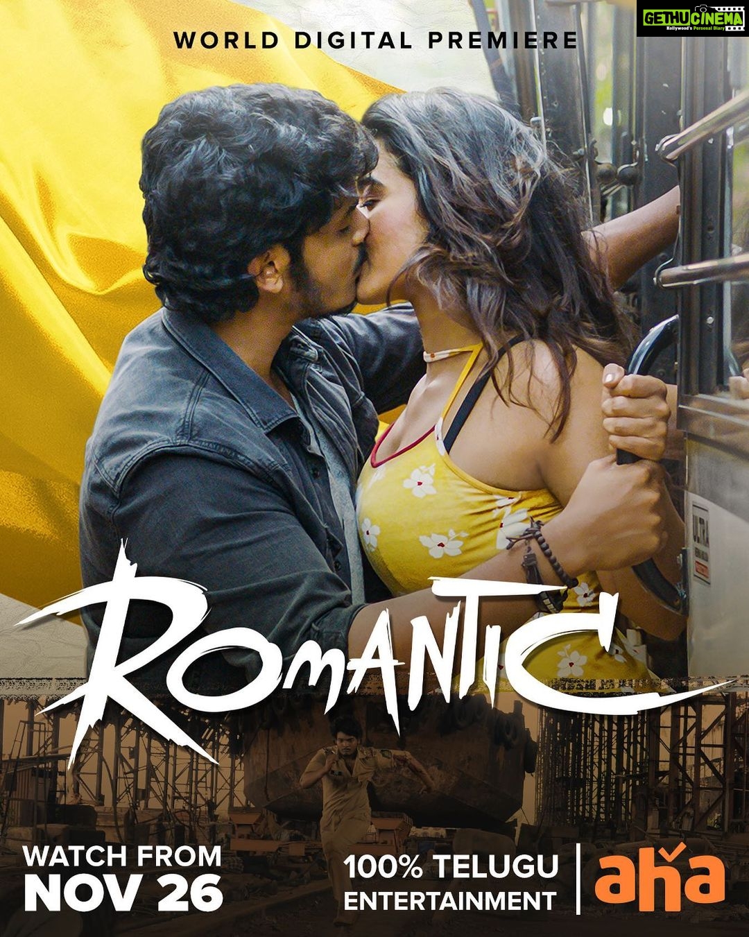 Ketika Sharma Instagram - This movie has been a roller coaster ride for me❣️ and now this blockbuster is coming on @ahavideoin from November 26 and share your love 💕 #RomanticOnAHA #romantic #aha #ott #purijagannadh @charmmekaur @anil.paduri @actorakashpuri @puriconnects