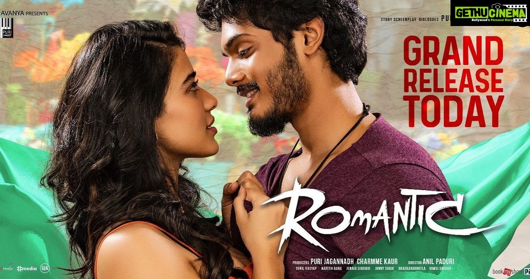 Ketika Sharma Instagram - The moment we've been waiting for is Finally here😍 #Romantic Releasing Today in Theatres 🎬 Book Your Tickets Now & Enjoy the Love Treat only on Big Screens 🤘🤩 @actorakashpuri @ketikasharma @meramyakrishnan #PuriJagannadh @charmmekaur @anil.paduri @sunilkashyapwav @vish_666 @junaid.editor @jonnyshaikartdirector @uttejartiste @meesunaina @deviyyani @temper_vamsi @raviawana @nareshkancharana @naveenneni @puriconnects #PCfilm @haashtagmedia @ursvamsishekar #RomanticOnOCT29th #RomanticDay ❤️