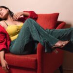 Ketika Sharma Instagram - Prefer living in colour 🧚‍♀️ #2 Styled by @rashmitathapa Photographed by @deepaksurya.fotografia #colourblock #red #coudroyjacket #candids #and #posed #loveandlight #feeling #this vibe #mood #for #boldcolours #colourful #living #styled #ootd #gratidao