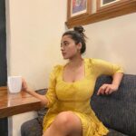 Ketika Sharma Instagram - Cafes and coffees make me a happy girl ☕️ 📷- @shazzalamphotography 🙃 #yellow #skaterdress #mood #coffeelover #coffee #is #life #goodvibes #grateful #loveandlight