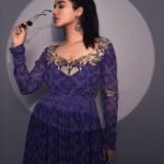 Ketika Sharma Instagram - Into the ☀️ Wearing @issadesignerstudio Jewellery @samskruthi_silver Styled by @rashmitathapa Styling team @aishwarya128 @wallofashion_ Shot by @arifminhaz Photo Asst @thejaswitanneru #throwback #styled #purple #anarkali #sunkissed #mood #loveandlight