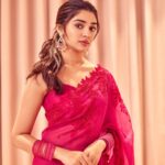 Krithi Shetty Instagram - #beautiful : definition :- a person who’s reading this 💞🌸 #pinklove • • Styled by - @ashwin_ash1 & @hassankhan_3 Saree - @anushreereddydesign Jewellry- @chaahat.fashion.jewellery Shot by - @arifminhaz