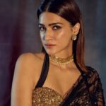 Kriti Sanon Instagram - Still feels like Diwali .. ✨🖤🖤 @dilnazkarbhary Styled by @sukritigrover @vanigupta.23 Hair by @aasifahmedofficial Makeup @adrianjacobsofficial 📸 @mohitvaru