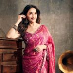 Madhuri Dixit Instagram - Saree = emotion 💗💫 #saturday #saree #sareelove #pink #ethnic #photoshoot #shootdiaries