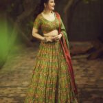 Madhuri Dixit Instagram - Into the wild! #jhalakdikhlajaa #photooftheday #tuesday #tuesdayvibes #green #ethnic #photoshoot #shootdiaries #lehenga