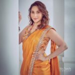 Madhuri Dixit Instagram - #ad Unveiling Six Yards by Madhuri Dixit, a very special collaboration with Pernia's Pop-Up Shop (@perniaspopupshop) that celebrates my love for the Saree, Indian design and craftsmanship. The exclusive curation features saree renditions of both traditional and modern drapes from leading Indian designers. Here’s our ode to the Six Yards of pure elegance!