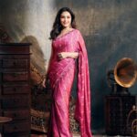 Madhuri Dixit Instagram - Saree = emotion 💗💫 #saturday #saree #sareelove #pink #ethnic #photoshoot #shootdiaries
