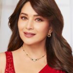 Madhuri Dixit Instagram – Adorning The @bulgari Mangalsutra – An Icon That Symbolizes Eternal Love.#HappyKarwachauth❤️❤️❤️ #Bulgari #BulgariMangalsutra #BulgariJewelry #Bzero1 #collab