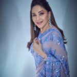 Madhuri Dixit Instagram - Getting ready for the season of love and light! #aboutlastnight #sareelove #diwali #diwalioutfit #diwaliparty #lilac