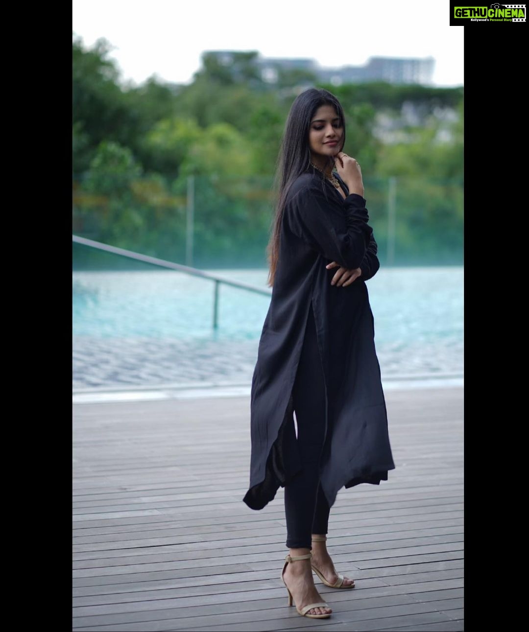 Megha Akash Instagram - One is never overdressed or underdressed with a little black dress 🖤 Styled by @theresa.shalini Outfit @ojasme Accessories @pradejewels Hair @k_ramakotireddy Make up @venkateshparam #styledbyShalz Photographer 📸 @vikram_edikcs