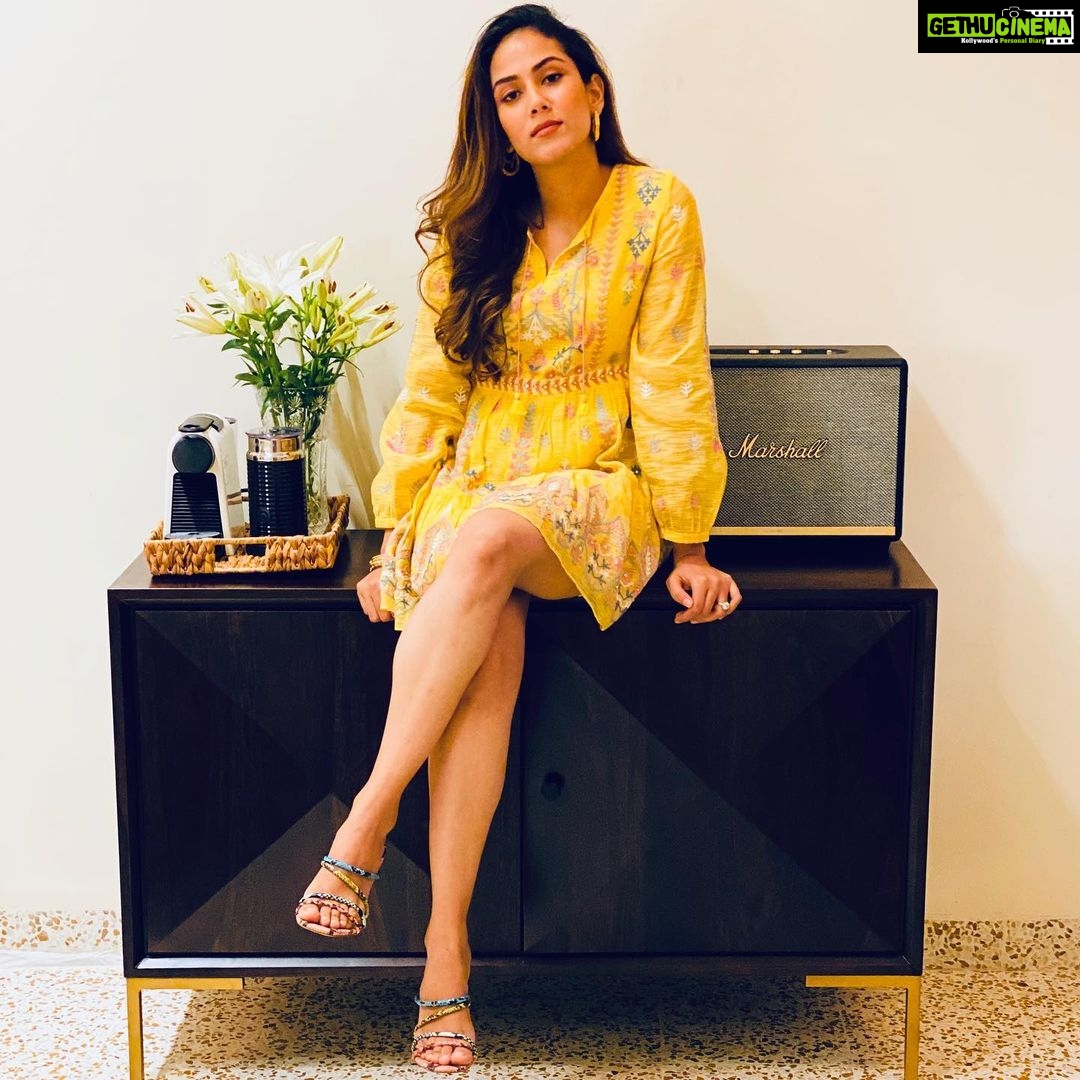 Mira Rajput Instagram - To my India, with love. Contemporary craft can exist, if we choose to embrace its soul. I’m wearing a beautifully embroidered dress from @anitadongregrassroot, hoops earrings from @outhousejewellery and a stack of my mother’s gold bangles. Choose India, and celebrate her craft. Donate to the karigars and artisans of our country, who are the caretakers of this tradition. @anitadongre @vogueindia @give_india