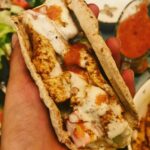 Mira Rajput Instagram - Shawarma Night with the Parents Paneer Filling with a homemade spice rub, Smokey hummus and a yummy garlic yoghurt sauce and a salad wrapped up in the humble whole wheat roti (I use Khapli wheat from @twobrothersorganicfarmsindia) The salad is a simple chopped salad with the addition of homegrown mint, olives and dried cranberries that just arrived from a local vendor in Kashmir. I tried my hand at a hot sauce which wasn’t quite fiery enough for my taste. Next time more chilli! This brought back memories of a takeaway falafel place the three of us used to visit atleast once a week at Select Citywalk in Delhi after our intense spin class. Their yoghurt sauce was just YUM. We definitely worked up an appetite going into the meal, and carried forward the burn required for the next class! #familynight