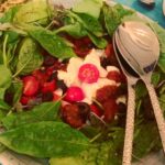 Mira Rajput Instagram - Not a word salad! I usually eat warming foods that nourish the stomach, spleen and gut and keep all Doshas balanced. Largely Indian home-cooked meals that are inherently a balanced plate. But once in a while I just dig into a bowl full of salad and relish it like a kid in a pizza place. The first one is a “clean-out-the-fridge” sort of Rainbow salad, with fresh salad leaves, grated carrot, bell peppers, cucumber, plum, kiwi, walnuts and seeds, a basic vinaigrette topped with Aamras. (The kids loved this) Ofcourse you can add a grain to ground the salad but I like it crisp and fresh. The second is a take on the classic caprese salad, with baby mozzarella, cherry tomatoes, sundried tomatoes, olives, my favourite greens- baby spinach, freshly plucked basil, homegrown micro red amaranth, salt, pepper and the tomato cranberry relish from @thegourmetjar. Cheat your cheat! #cheatdaygoneclean
