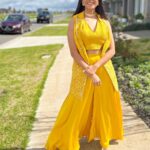 Mrunal Thakur Instagram - 💛💛💛💛 Outfit - @Loka_byveerali Earrings and Choker- @rubans.in @oakpinionpr Ring - @shoppaksha Styled by - @sheefajgilani Assisted by - @astha_kothari Melbourne, Victoria, Australia