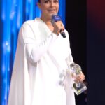 Neha Dhupia Instagram - The many moods of last night … my first ever award for #athursday … it’s impossible to win an award for best supporting actor without the support of the entire team! If it was nt for these brave men behind the film, the story , the screenplay there’s no way we would be able to weave such a strong narrative of having a baby in real and reel life together … Thankyou @behzu @alobo2112 for still letting me be your #CatherineAlvarez … thank you @ronnie.screwvala for not doubting us even for a second , thank you @pashanjal @yamigautam @atulkulkarni_official @ayeshakhanna20 team @rsvpmovies and team #athursday for making place for both of us 🤰 on set and in the script. Thank you #htottawards for recognising this effort at a time when women in cinema are doing such exceptional work and oh my goodness thank you ma pa ❤️ , my loving husband @angadbedi as I hold you closer and tighter than this trophy for all you do even if it is running away to the refrigerator right after every cuddle ( image 👉 10 😉) … this one’s for my baby girl who waited patiently for mama to come home after work and my baby boy who hung in there right till the end and never troubled mama on set!!! ♥️