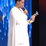 Neha Dhupia Instagram - The many moods of last night … my first ever award for #athursday … it’s impossible to win an award for best supporting actor without the support of the entire team! If it was nt for these brave men behind the film, the story , the screenplay there’s no way we would be able to weave such a strong narrative of having a baby in real and reel life together … Thankyou @behzu @alobo2112 for still letting me be your #CatherineAlvarez … thank you @ronnie.screwvala for not doubting us even for a second , thank you @pashanjal @yamigautam @atulkulkarni_official @ayeshakhanna20 team @rsvpmovies and team #athursday for making place for both of us 🤰 on set and in the script. Thank you #htottawards for recognising this effort at a time when women in cinema are doing such exceptional work and oh my goodness thank you ma pa ❤️ , my loving husband @angadbedi as I hold you closer and tighter than this trophy for all you do even if it is running away to the refrigerator right after every cuddle ( image 👉 10 😉) … this one’s for my baby girl who waited patiently for mama to come home after work and my baby boy who hung in there right till the end and never troubled mama on set!!! ♥️