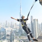 Neha Sharma Instagram - Living on edge with my daredevil.Don’t think I would ever do this if you were not by my side @aishasharma25 Thank you for always pushing me to conquer my fears.A huge shoutout to the coolest team @skyviewobservatory for making this an unforgettable experience 💕💯 #travel #travelgram #travelphotography #dubai #travelbuddies #nehatraveldiaries Sky Views Observatory