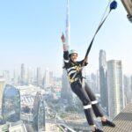 Neha Sharma Instagram – Living on edge with my daredevil.Don’t think I would ever do this if you were not by my side @aishasharma25 Thank you for always pushing me to conquer my fears.A huge shoutout to the coolest team @skyviewobservatory for making this an unforgettable experience 💕💯 #travel #travelgram #travelphotography #dubai #travelbuddies #nehatraveldiaries Sky Views Observatory