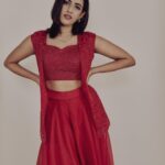 Niharika Konidela Instagram – I ran out of quotes for red colour. 
Here’s a rose 🌹 
.

Styled by – @ashwin_ash1 & @hassankhan_3
Asst by – @stylebyannapurna
Outfit – @varunchakkilam 
HMUA- @lemysumi_makeupartist 
Shot by – @arifminhaz