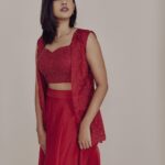 Niharika Konidela Instagram – I ran out of quotes for red colour. 
Here’s a rose 🌹 
.

Styled by – @ashwin_ash1 & @hassankhan_3
Asst by – @stylebyannapurna
Outfit – @varunchakkilam 
HMUA- @lemysumi_makeupartist 
Shot by – @arifminhaz