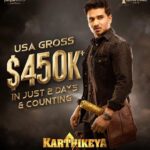Nikhil Siddhartha Instagram - Almost HALF MILLION #Karthikeya2 🙏🏽🙏🏽🙏🏽💥💥💥💥💋 USA MOVIE LOVERS …Meeku 🙏🏽 from our team
