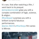 Nikhil Siddhartha Instagram - Love increasing day by day For #Karthikeya2 .. 12th day and still Rocking Theatres 🙏🏽🙏🏽🙏🏽🙏🏽 we Will be coming to thank you all in theatres
