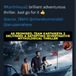Nikhil Siddhartha Instagram - SUPER POSITIVE REVIEWS everywhere 💥💥💥👻👻👻👻 #karthikeya2 is being liked and loved… Plz go catch it in theatres ❤️❤️❤️❤️
