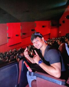 Nikhil Siddhartha Instagram - 37th Day #Karthikeya2 Finally watching on the Big Screen Secretly …. Housefull Prasad’s Imax Show ❤️ 
#Karthikeya2Hindi #Karthikeya2Malayalam