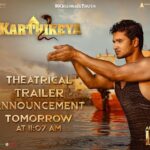 Nikhil Siddhartha Instagram - Yeahhhhh… Theatrical Trailer Announcement tomorrow at 11:07 AM 🔥🔥 #Karthikeya2 #KrishnaIsTruth