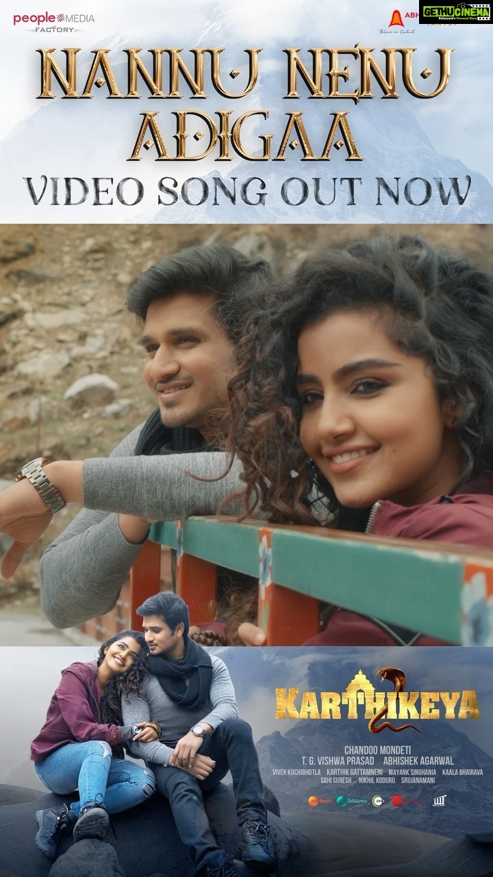 Nikhil Siddhartha Instagram - #Karthikeya2 Full video Link here https://youtu.be/W2oRLM5JGmA Most loved Karthikeya & Mugdha Love Song #NannuNenuAdigaa is out now 😍❤ #Karthikeya2 @actor_nikhil @anupamaparameswaran96 @anupampkher @actorysr @harshachemudu @chandoo.mondeti @tgvishwaprasad @abhishekofficl @bhairavudu @karthik.gattamneni @vivek_kuchibhotla @mayank_singhaniya @srujanaamani #nikhilkoduru @sahi_suresh @mammadu91 @zmcsouth @aaartsofficial @zeecinemalu @peoplemediafactory