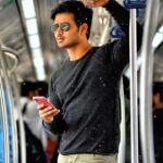 Nikhil Siddhartha Instagram - Pics from #18pages Movie Shoot.. #Metro rides reminded me of #saathiya 🥰😍 #love #cinema #tollywood