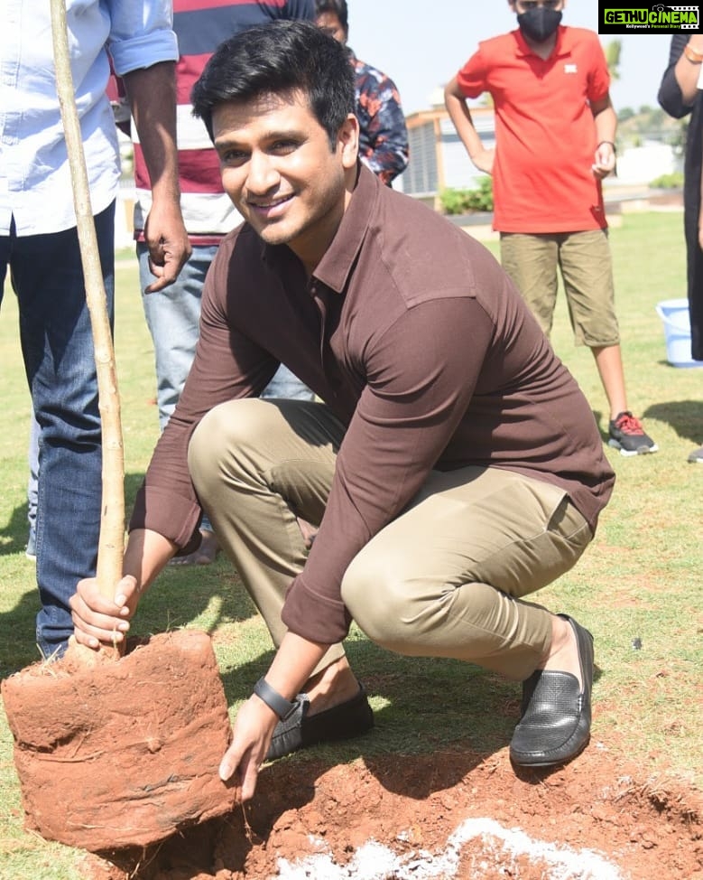Nikhil Siddhartha Instagram - Plants r Like Gods ππΌ They give us Life ... I've accepted #HaraHaiTohBharaHai #GreenindiaChallenge from @Rajaraveendar Planted 3 saplings. Further I am nominating #18pages entire team @anupamaparameswaran96 @avikagor #Swathi to plant 3 trees & continue the chain..special thanks to @mpsantoshtrs Anna for taking this intiate