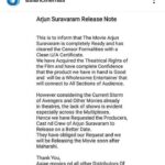 Nikhil Siddhartha Instagram – Im Heart Broken and sad.
Arjun Suravaram had Completed its Censor Formalities Yesterday with a clean U/A & our team Were joyous abt the May Day release. 
But then Its in the hands of the Distributors who Liked our Movie & Bought it with a Lot of Money. 
I’m tied 2 respect their decision. 
Your Support has been immense always for me and i sincerely apologise to all of you for the delay.
Here is The distributors Official Press Note.