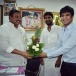 Nikhil Siddhartha Instagram - Met and Conveyed my Wishes to Close Family And Friend TRS candidate Talasani Sai Yadav for his Journey in Politics... This April 11th irrespective of Parties.. Vote for the Local Candidate who is Approachable and will stand on his word even after the elections. #JaiHind