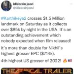 Nikhil Siddhartha Instagram - USA 🙏🏽🔥 this is EPIC 🙏🏽🙏🏽 thankkkkkuuuuuuu for all the Love ❤️❤️❤️#Karthikeya2 #karthikeya2hindi