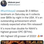 Nikhil Siddhartha Instagram – USA 🙏🏽🔥 this is EPIC 🙏🏽🙏🏽 thankkkkkuuuuuuu for all the Love ❤️❤️❤️#Karthikeya2 #karthikeya2hindi