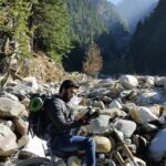 Nikhil Siddhartha Instagram - 13,500 ft Driving on one of the Highest Motorable Highways in the World.. The Gangotri Glacier in the Backdrop.. Pic from the shoot of #KirrakParty #nofilter #Pranamantha #Song #MotorcycleDiaries