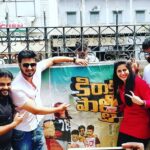 Nikhil Siddhartha Instagram - The first poster of KIRRAK PARTY stuck by the Kirrak Team ... The 1 Min visual of the GURUVARAM song will be released now... 😸😸😸 🙈 Theatrical Trailer tomorrow.. @simran_pareenja_ @mirchi_rj_hemant @sameersamo