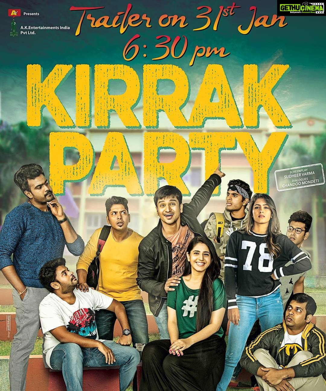 Nikhil Siddhartha Instagram - Get Ready for the Partyyy 😉 Gals nd Boys 31st evening Trailer from Our Movie #KirrakParty #KirrakPartyTrailer https://t.co/a6O9C2rU9K